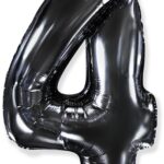 Μπαλόνι Φοιλ Σχήμα Μαύρο Νούμερο 4 Ασυσκεύαστο