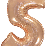 Μπαλόνι Φοιλ Σχήμα Ροζ Χρυσό Νούμερο 5 Ασυσκεύαστο