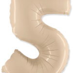 Μπαλόνι Σχήμα Νούμερο 5 Ιβουάρ - Satin Cream / 90 εκ ύψος - Ασυσκεύαστο