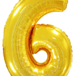 Μπαλόνι Φοιλ Σχήμα Χρυσό Νούμερο 6 Ασυσκεύαστο