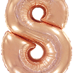 Μπαλόνι Φοιλ Σχήμα Ροζ Χρυσό Νούμερο 8 Ασυσκεύαστο