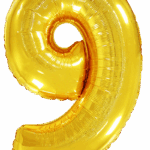Μπαλόνι Φοιλ Σχήμα Χρυσό Νούμερο 9 Ασυσκεύαστο