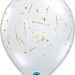 Μπαλόνια Λάτεξ Διάφανο 11 Paint Splatters Χρυσό / 25 τεμ