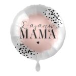 Μπαλόνι Φοιλ 17  Σ' αγαπώ Μαμά Μαύρα Πουά / 43 εκ