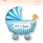 Μπαλόνι Φοιλ Σχήμα Καρότσι Baby Buggy Boy / 89εκ x 74 εκ - Συσκευασμένο