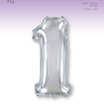 Μπαλόνι Φοιλ Σχήμα Ασημί Νούμερο 1 - Συσκευασμένο