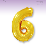 Μπαλόνι Φοιλ Σχήμα Χρυσό Νούμερο 6 - Συσκευασμένο