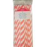 Καλαμάκια Χάρτινα Λευκό και Ροζ / 12 τεμ.