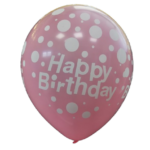 Μπαλόνια 12 Happy Birthday Ροζ All around /25 τεμ