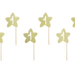 Οδοντογλυφίδες 1α Γενέθλια Χρυσό αστεράκι / 6 τμχ