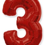 Φοιλ Σχήμα Κόκκινο Νούμερο 3 / 90εκ ύψος -Ασυσκεύαστο