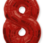 Φοιλ Σχήμα Κόκκινο Νούμερο 8 / 90εκ ύψος - Ασυσκεύαστο