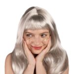 Ασημί μακριά Περούκα