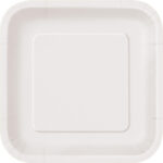 Πιάτα χάρτινα γλυκού τετράγωνα Λευκό / 16 τεμ