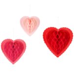 Χάρτινες Διακοσμητικές Κυψέλες Καρδιές (3 τεμ)