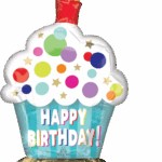 Μπαλόνι Φοιλ Ultrashape Cupcake με βάση / 38 x 60 εκ - Happy Birthday