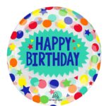 Μπαλόνι Clearz 18-22 Happy Birthday Dots & Stars