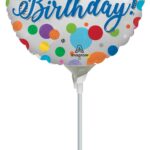 Μπαλόνι Φοιλ Μίνι 9 Happy Birthday Orbs / 23 εκ