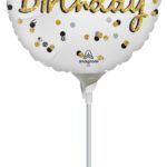 Μπαλόνι Φοιλ Μίνι 9 Black Silver Gold Birthday / 23 εκ