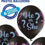 Μπαλόνια Λάτεξ 11 Gender Reveal Μαύρο He or She ? / 6 τεμ