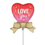Mini Shape Μπαλόνι με φιόγκο "Love You"
