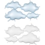 Μπαλόνι Συννεφάκια για Backdrop - γαλάζιο/άσπρο