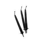 12 Μαύρο Κεριά με Στήριγμα