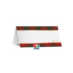 Κάρτες Θέσεων - Placecard Κόκκινο Tartan / 8 x 4 εκ