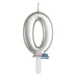 Κερί Tiny Plump Ασημί 7εκ Νούμερο 0