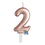 Κερί Tiny Plump Ροζ Χρυσό 7εκ Νούμερο 2