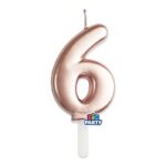 Κερί Tiny Plump Ροζ Χρυσό 7εκ Νούμερο 6