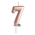 Κερί Tiny Plump Ροζ Χρυσό 7εκ Νούμερο 7