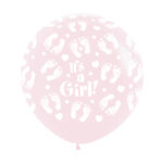 Μπαλόνια Λάτεξ 24 Its A Girl  Footprint all Around Ροζ  / 2 τεμ