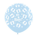 Μπαλόνια Λάτεξ 24 Its A Boy Footprint all Around Σιέλ  / 2 τεμ