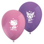 Latex Μπαλόνια Hello Kitty & Kuromi (8 τεμ)