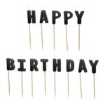 Μαύρα Κεράκια Happy Birthday(13 τεμ)