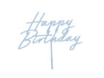 Topper Τούρτας Happy Birthday Απαλό Γαλάζιο